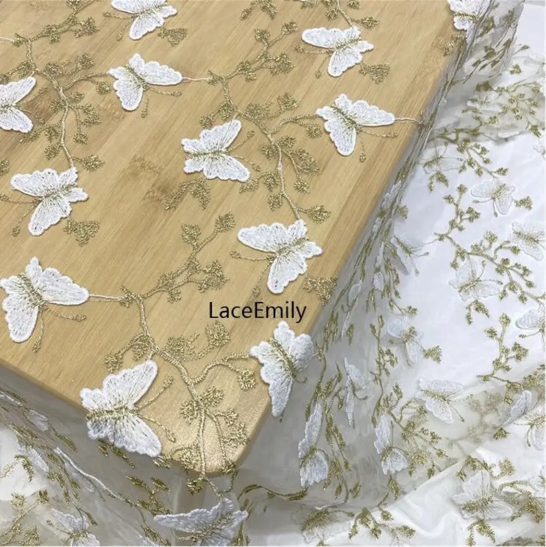 3D Butterfly Lace Fabric Butte - Embroidery Veil avis et prix
