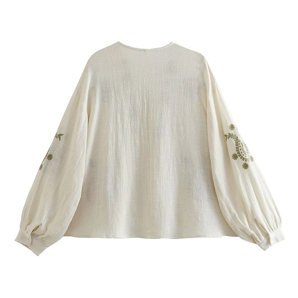 Womens New Loose Cotton Embroi - Embroidery On Shirt avis et prix