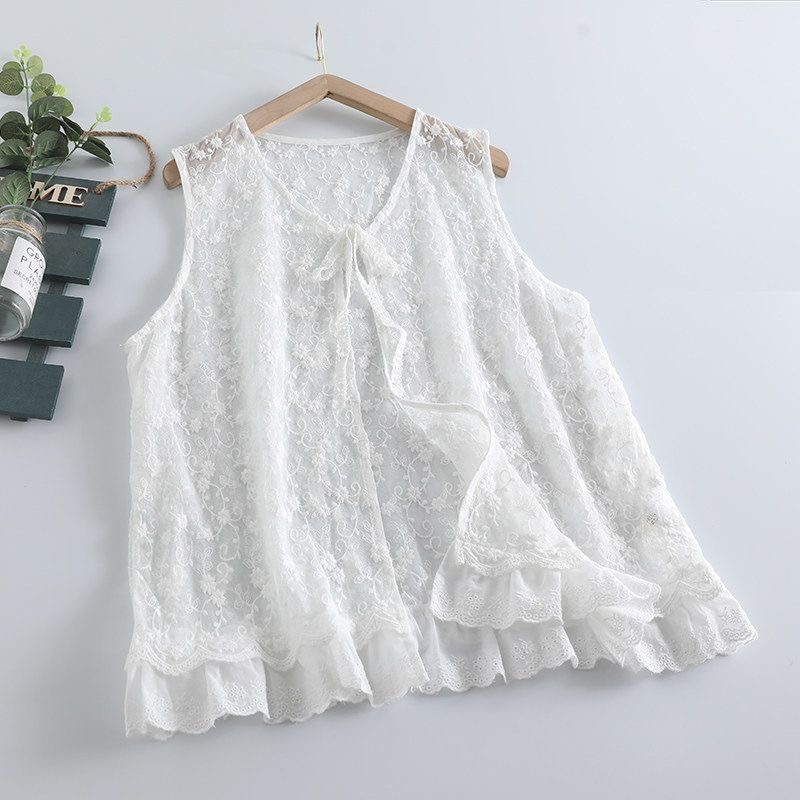 Thin Sheer Mesh Lace Shirt Car - Embroidery Cardigan avis et prix