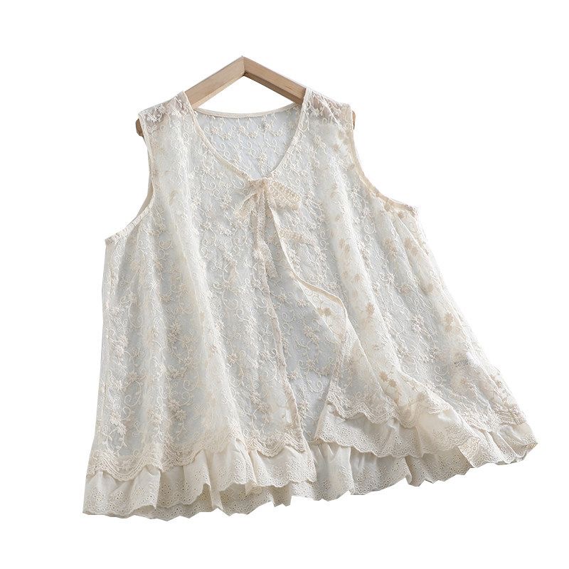 Thin Sheer Mesh Lace Shirt Car - Embroidery Cardigan avis et prix