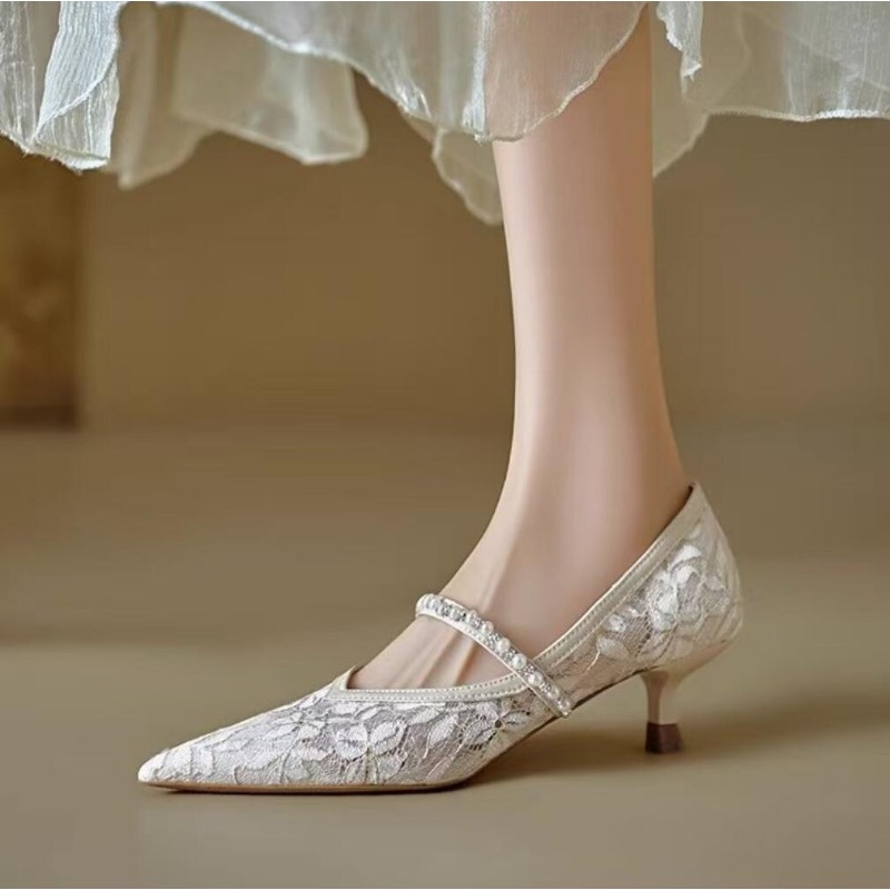 Sexy Lace Embroidery High Heel - Embroidery Lace avis et prix