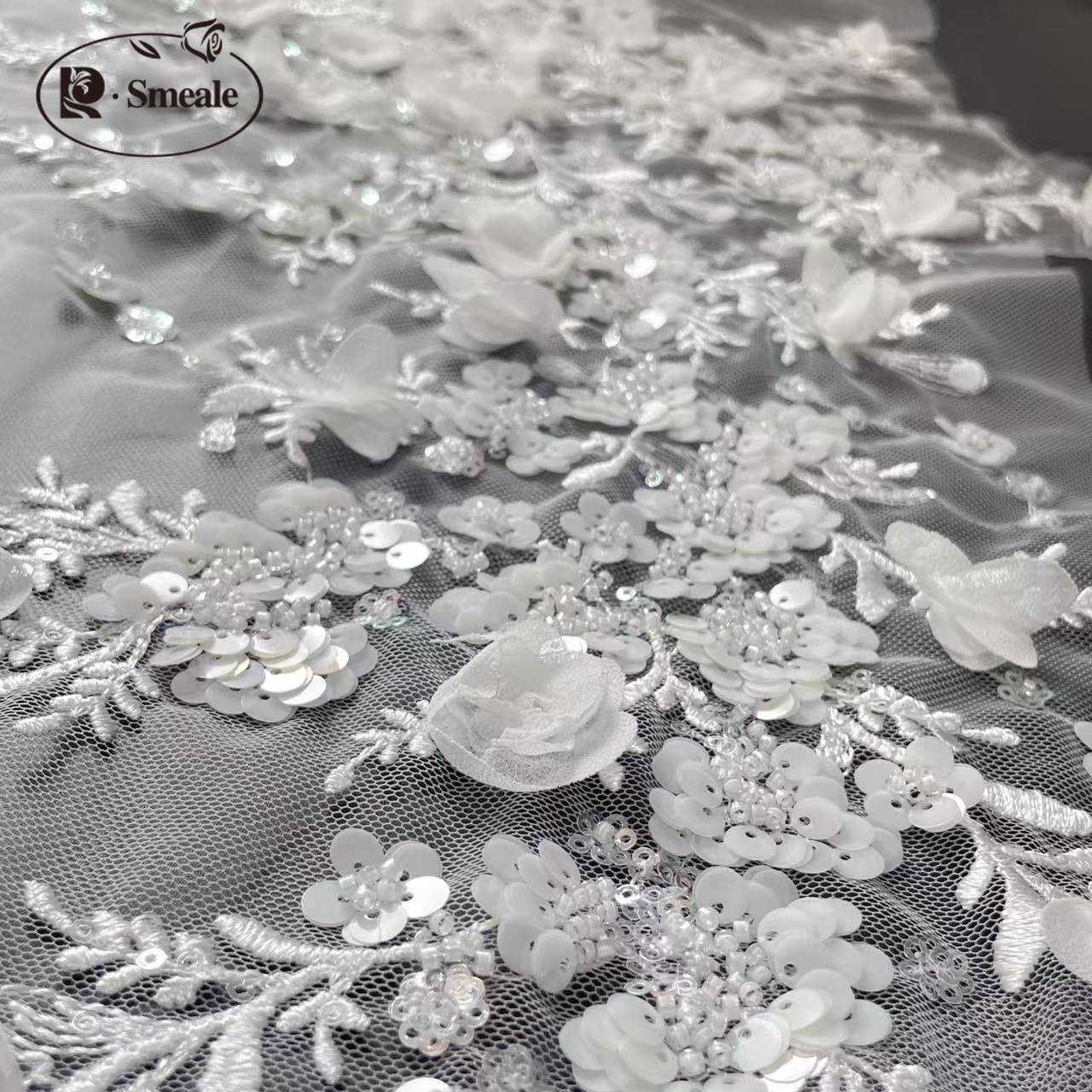 3D Flower Beaded Lace Applique - Embroidery Veil avis et prix