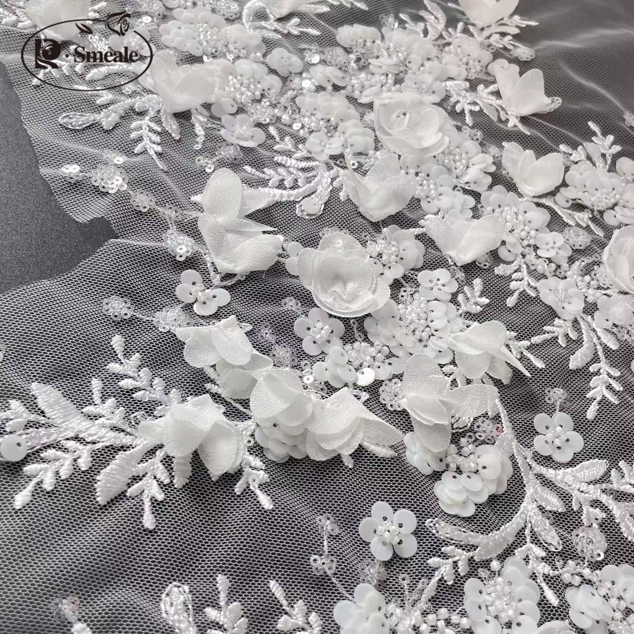 3D Flower Beaded Lace Applique - Embroidery Veil avis et prix