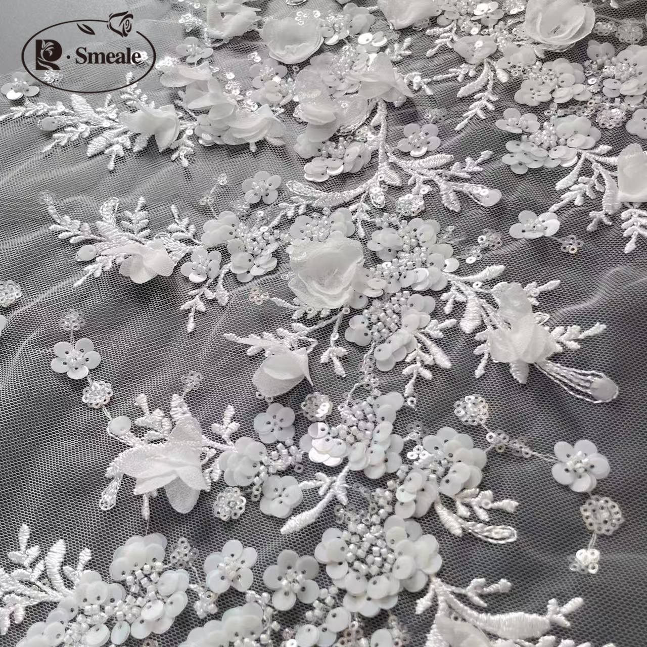 3D Flower Beaded Lace Applique - Embroidery Veil avis et prix
