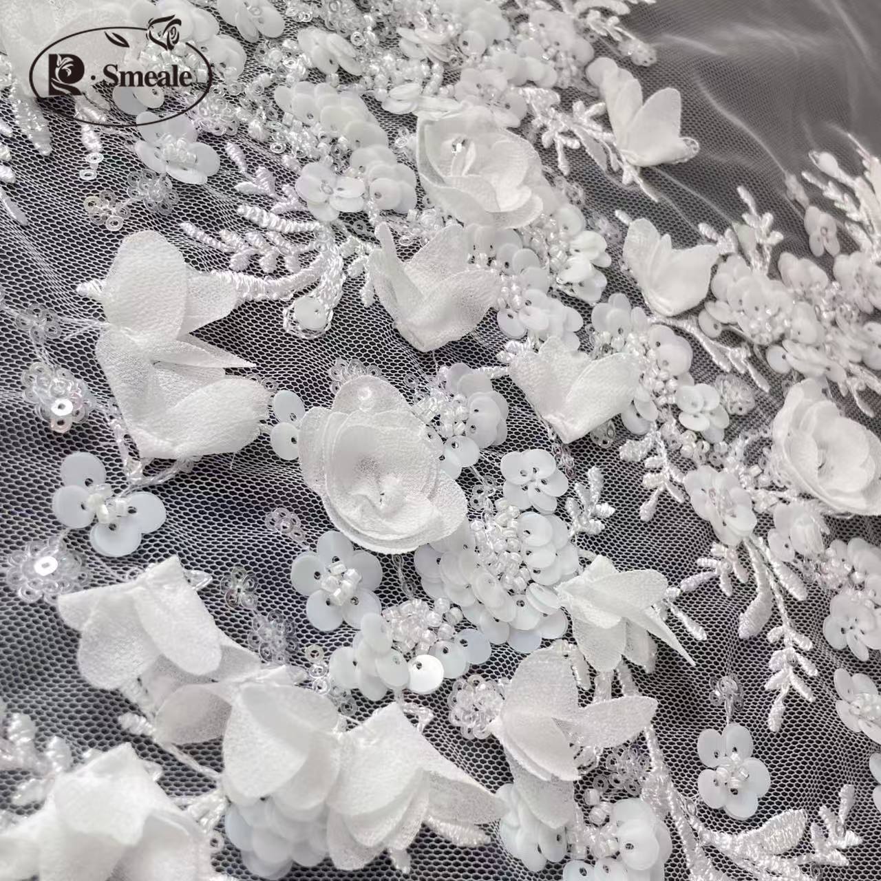 3D Flower Beaded Lace Applique - Embroidery Veil avis et prix