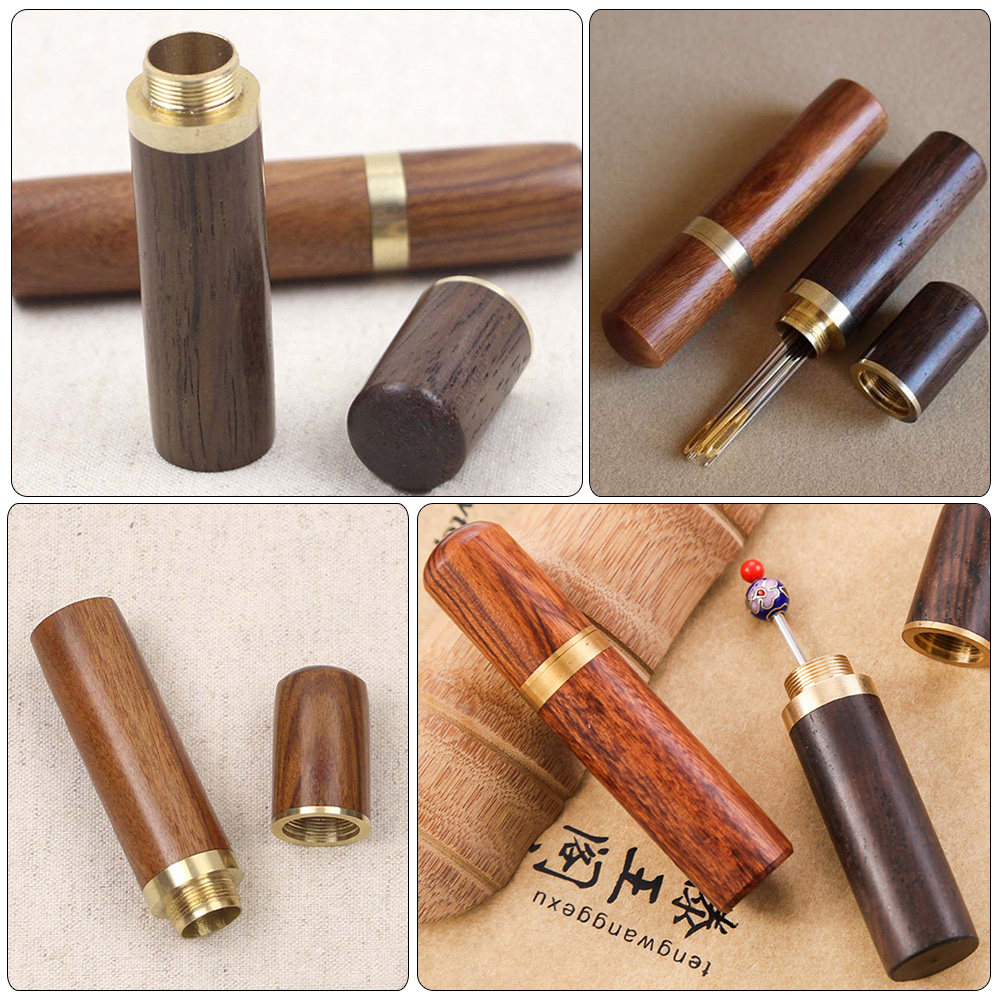 4Pcs Needle Case Wooden Style  - Embroidery Texture avis et prix