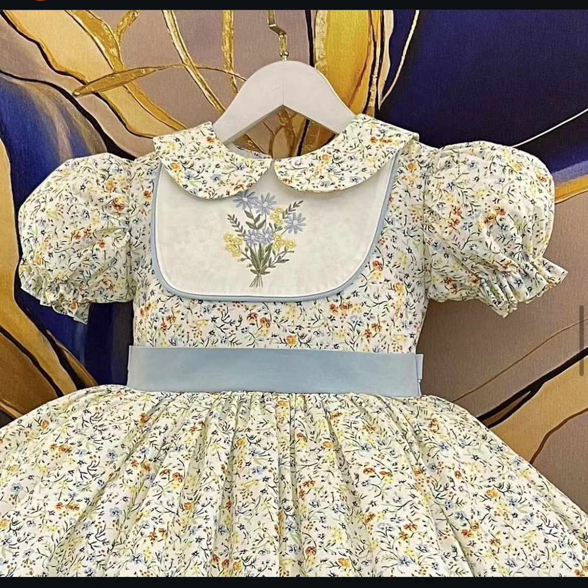 0-12Y Baby Girl Summer Flower  - Embroidery Yellow Flower avis et prix