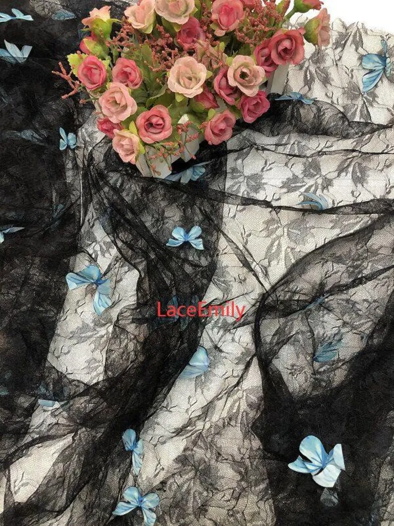 4 Colors 3D butterfly embroide - Embroidery Veil avis et prix