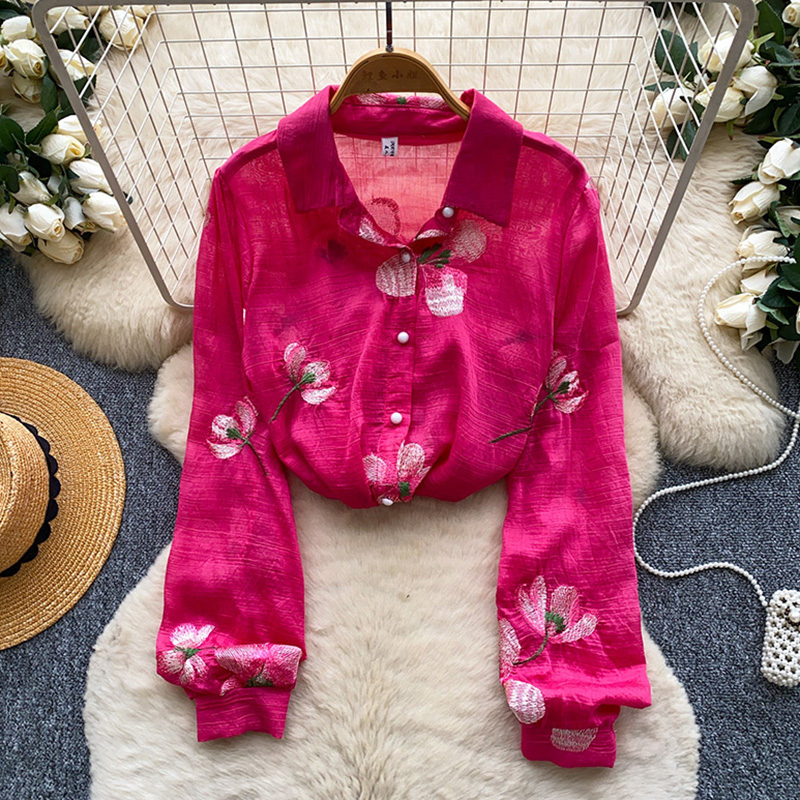 Korean Style Floral Embroidere - Embroidery Cardigan avis et prix