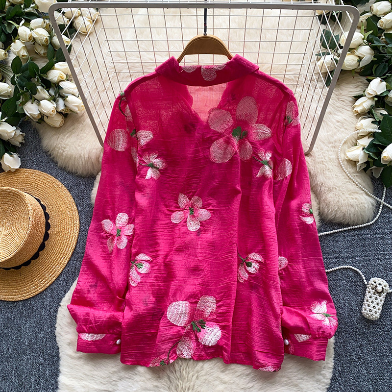 Korean Style Floral Embroidere - Embroidery Cardigan avis et prix