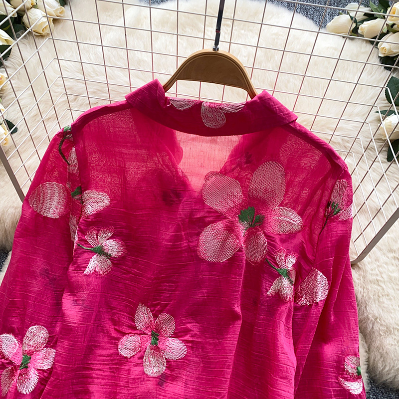 Korean Style Floral Embroidere - Embroidery Cardigan avis et prix