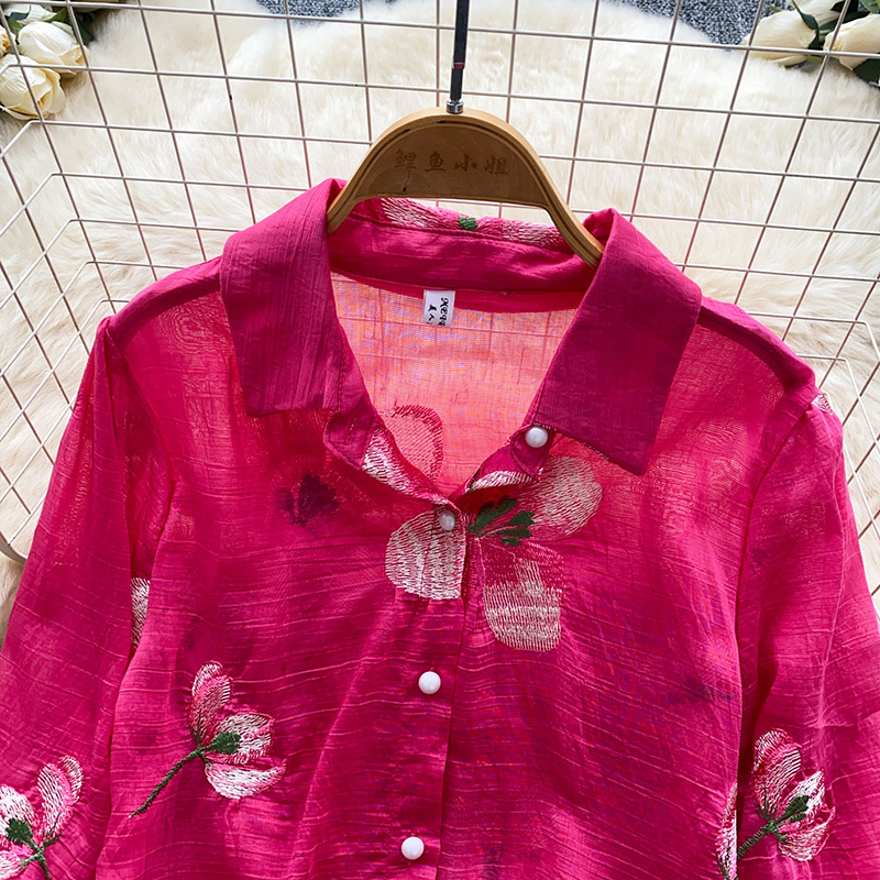 Korean Style Floral Embroidere - Embroidery Cardigan avis et prix