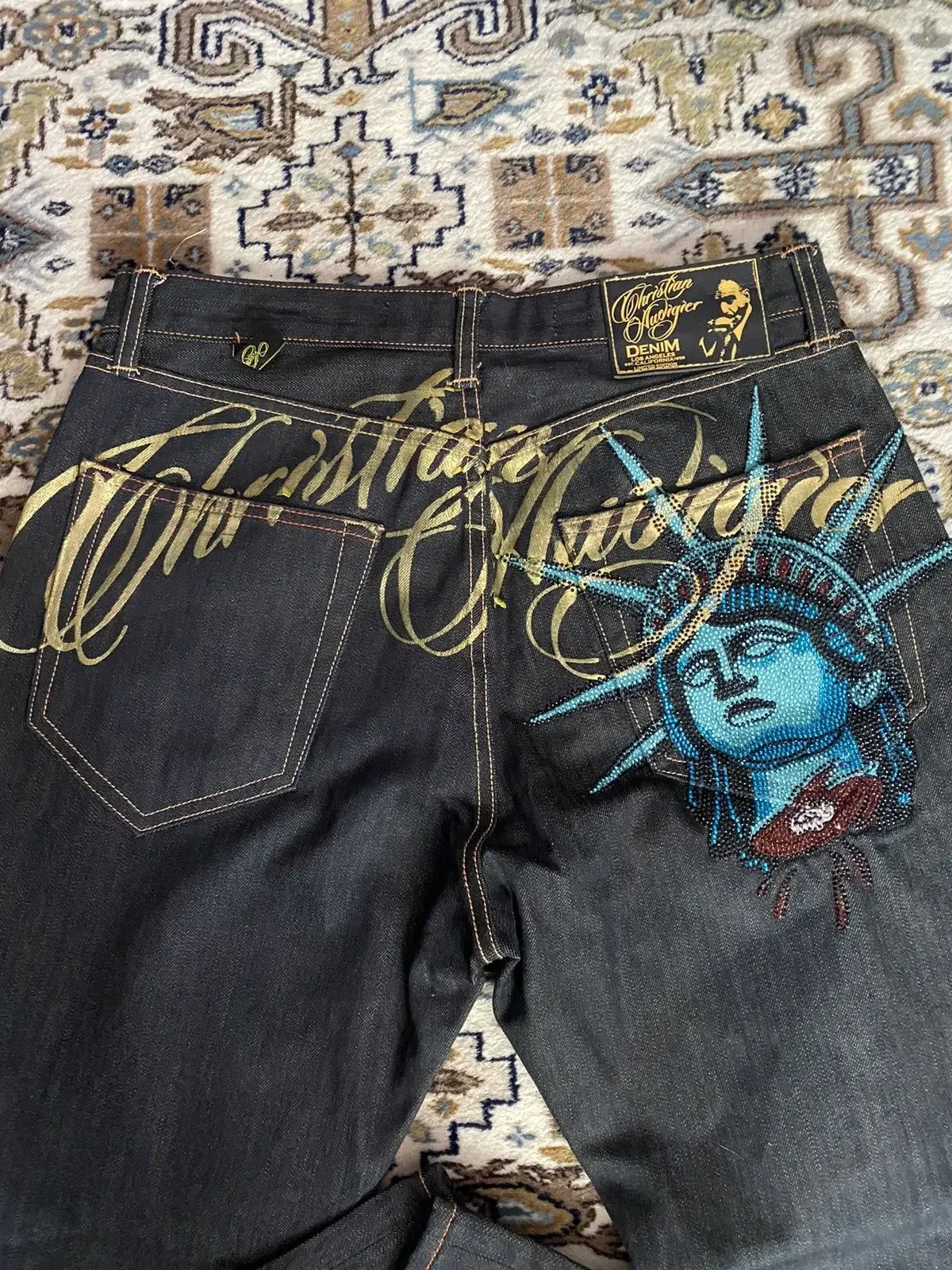 Vintage 90s Gothic Y2k liberty - Embroidery Jeans Sakura avis et prix