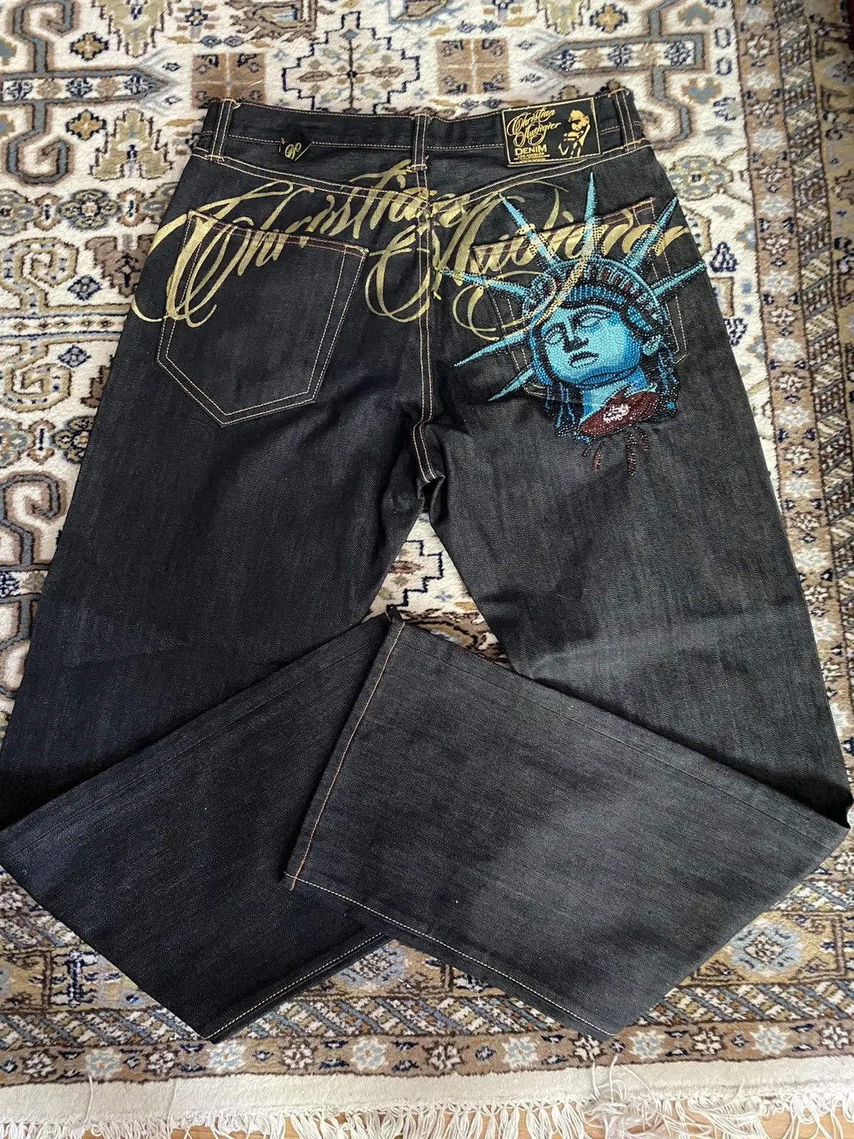 Vintage 90s Gothic Y2k liberty - Embroidery Jeans Sakura avis et prix