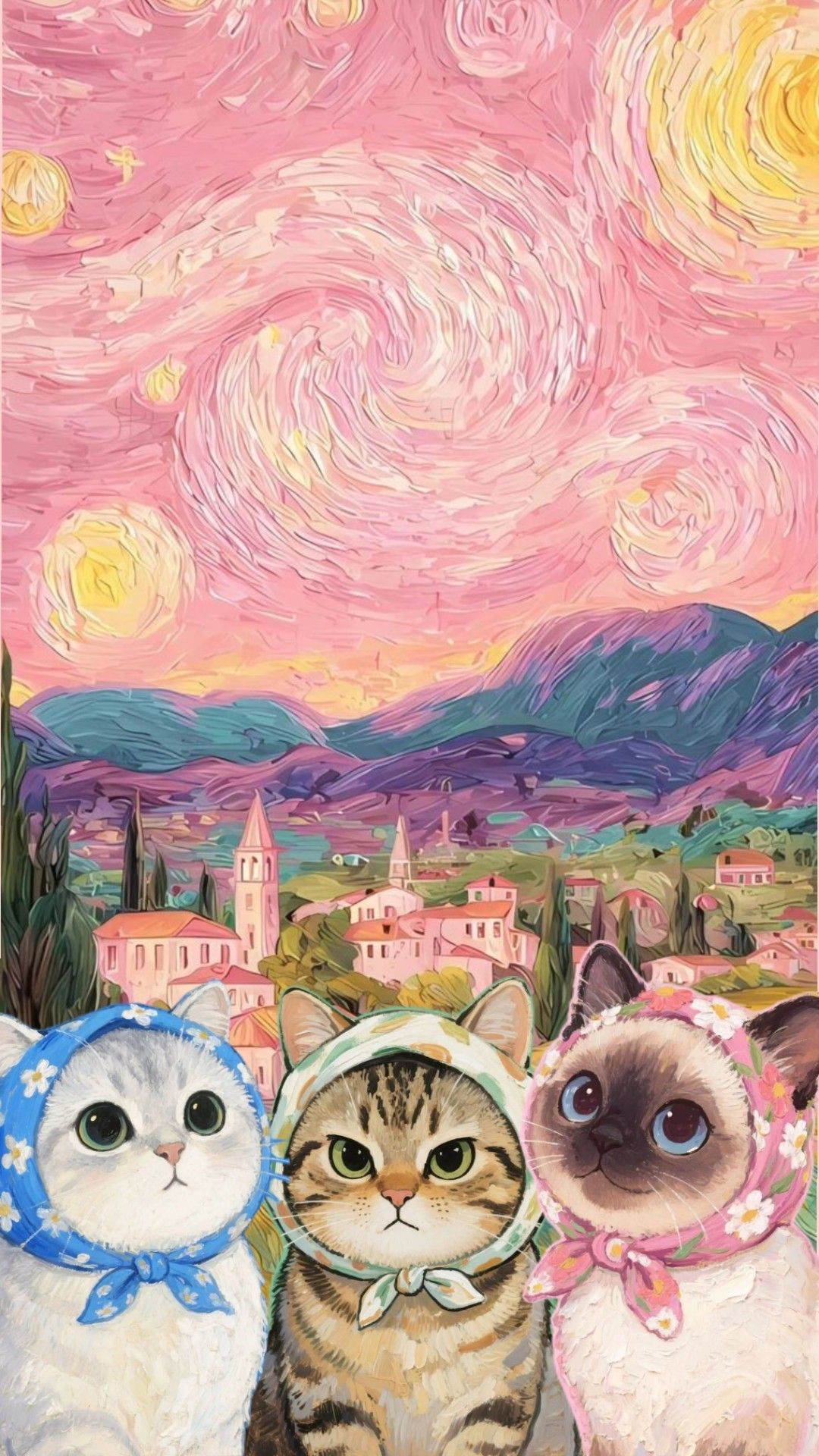 Cats with Bandanas in Pink Sta - Embroidery Translate avis et prix