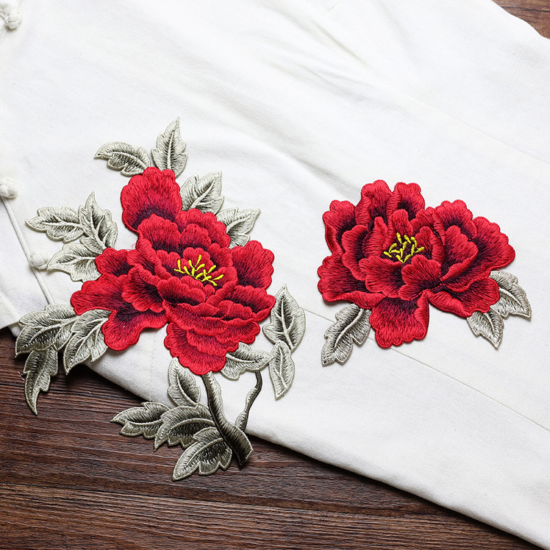 1 Pair Red Pink Yellow Embroid - Embroidery Yellow Flower avis et prix