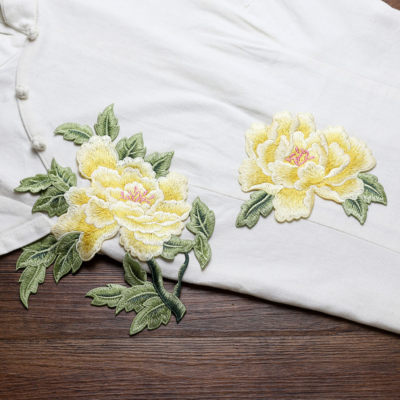 1 Pair Red Pink Yellow Embroid - Embroidery Yellow Flower avis et prix