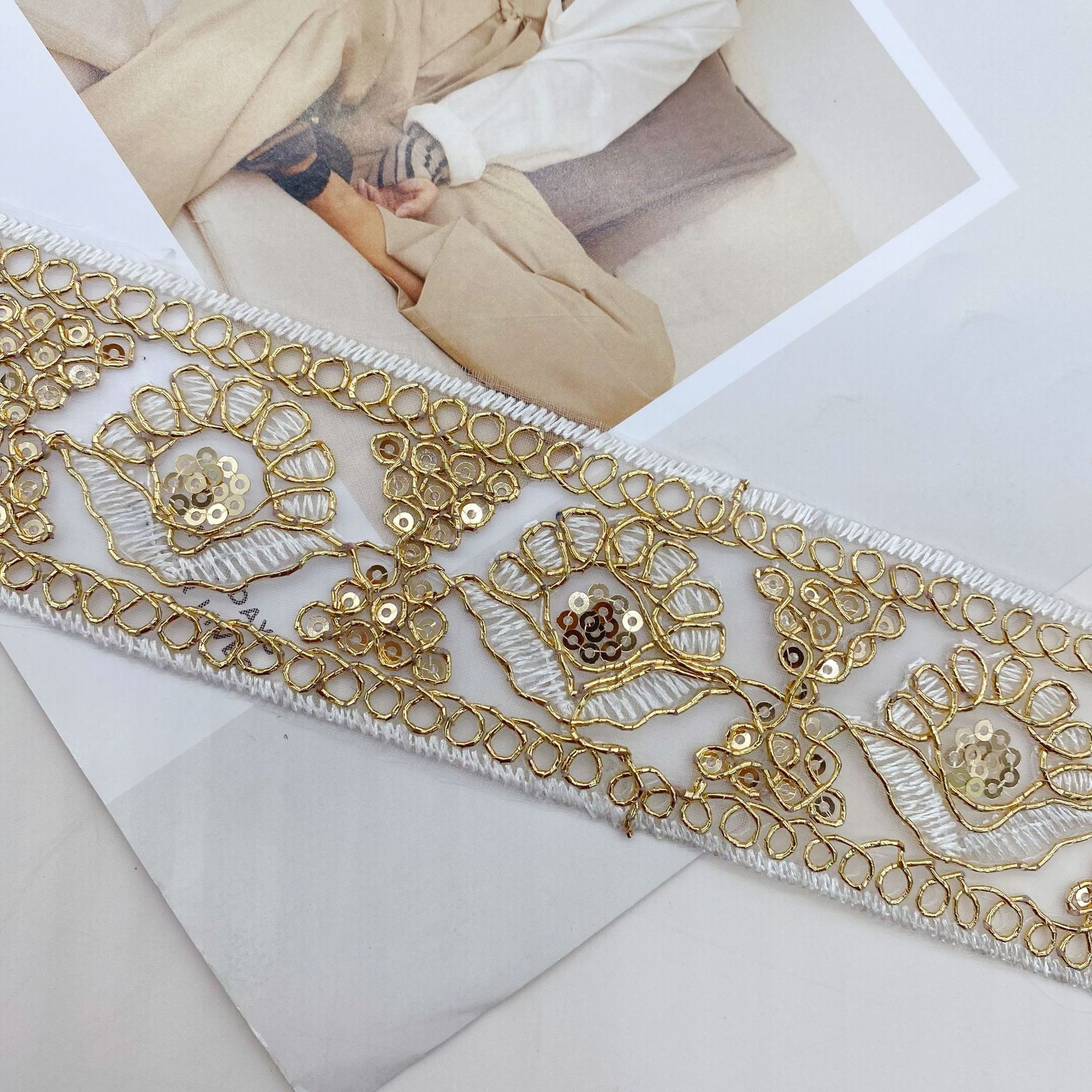 3Yards Of Wholesale National S - Embroidery Net Fabric avis et prix