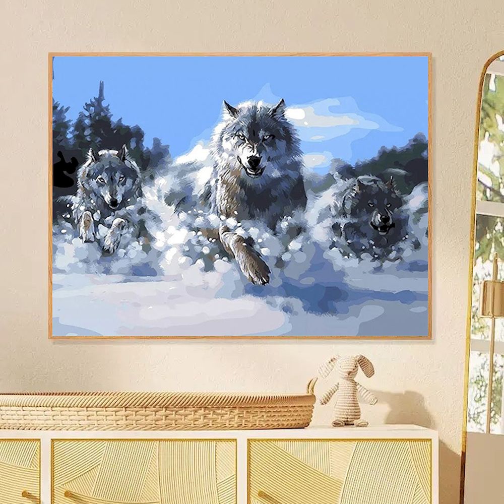 Painting By Numbers Wolf Oil P - Embroidery Translate avis et prix
