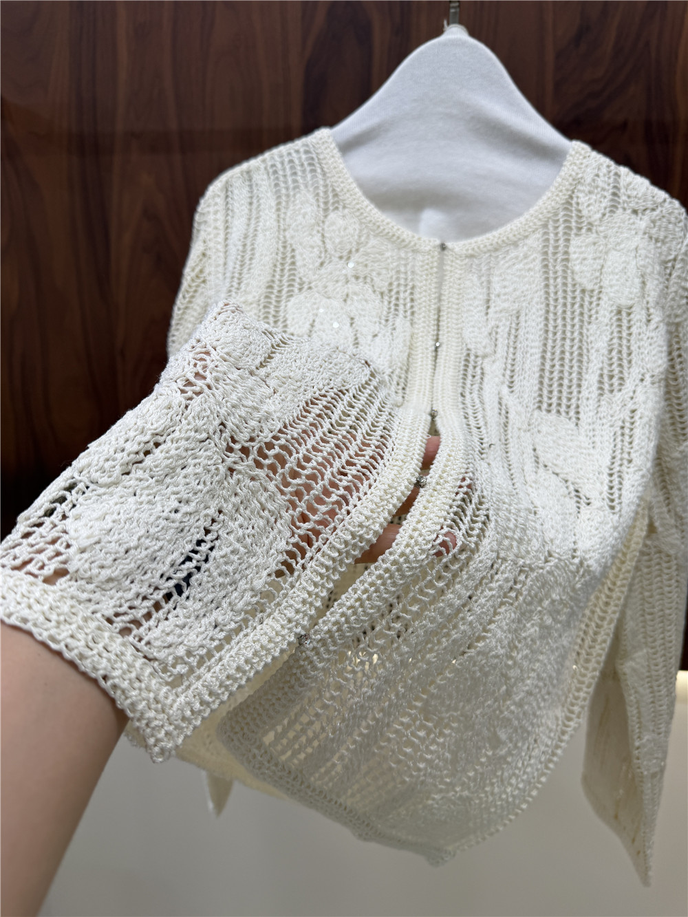Women's Openwork Embroidered K - Embroidery Cardigan avis et prix