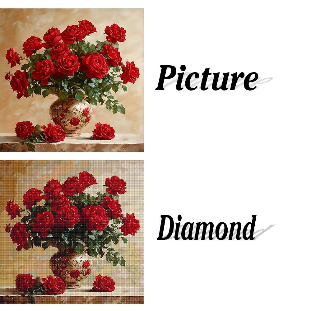 Rose Diamond Painting Full Squ - Embroidery Rose avis et prix