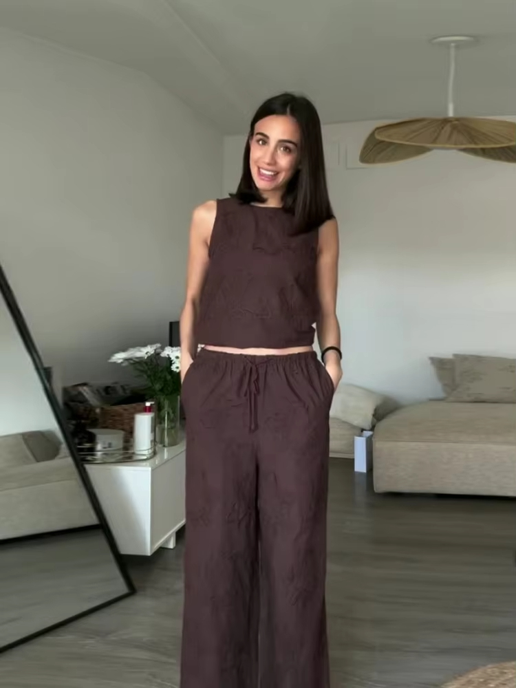 HH Women Solid Embroidery Pant - Embroidery Vest avis et prix