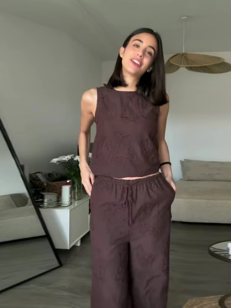 HH Women Solid Embroidery Pant - Embroidery Vest avis et prix