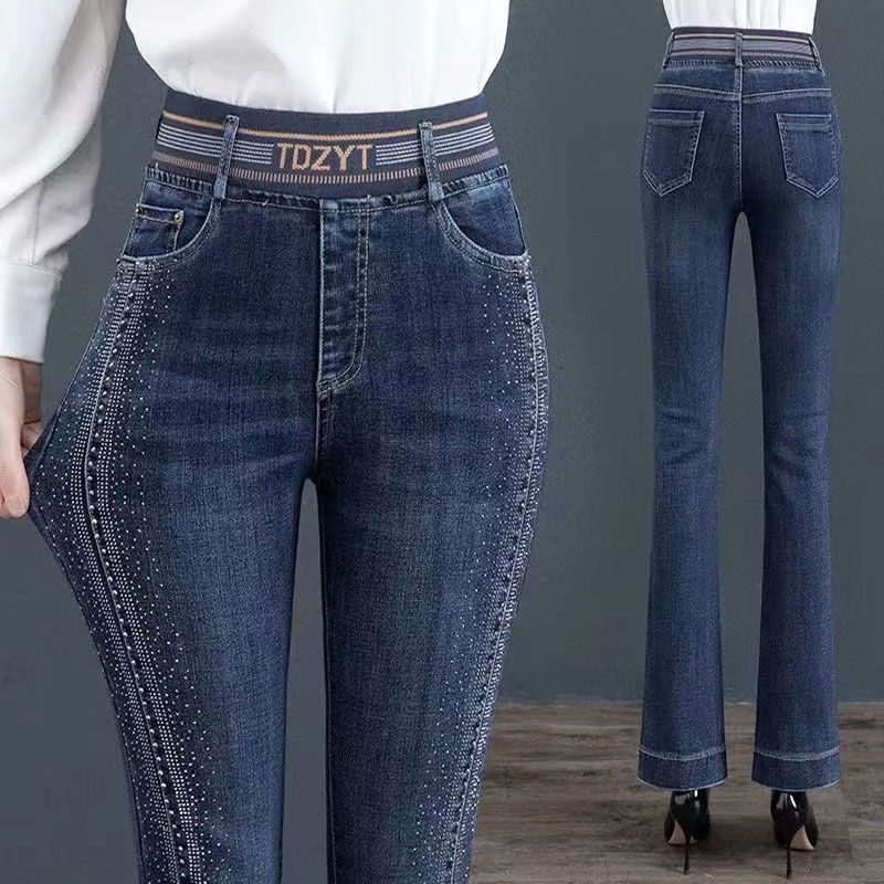 Korean Fashion Simple Elegant  - Embroidery Jeans Sakura avis et prix