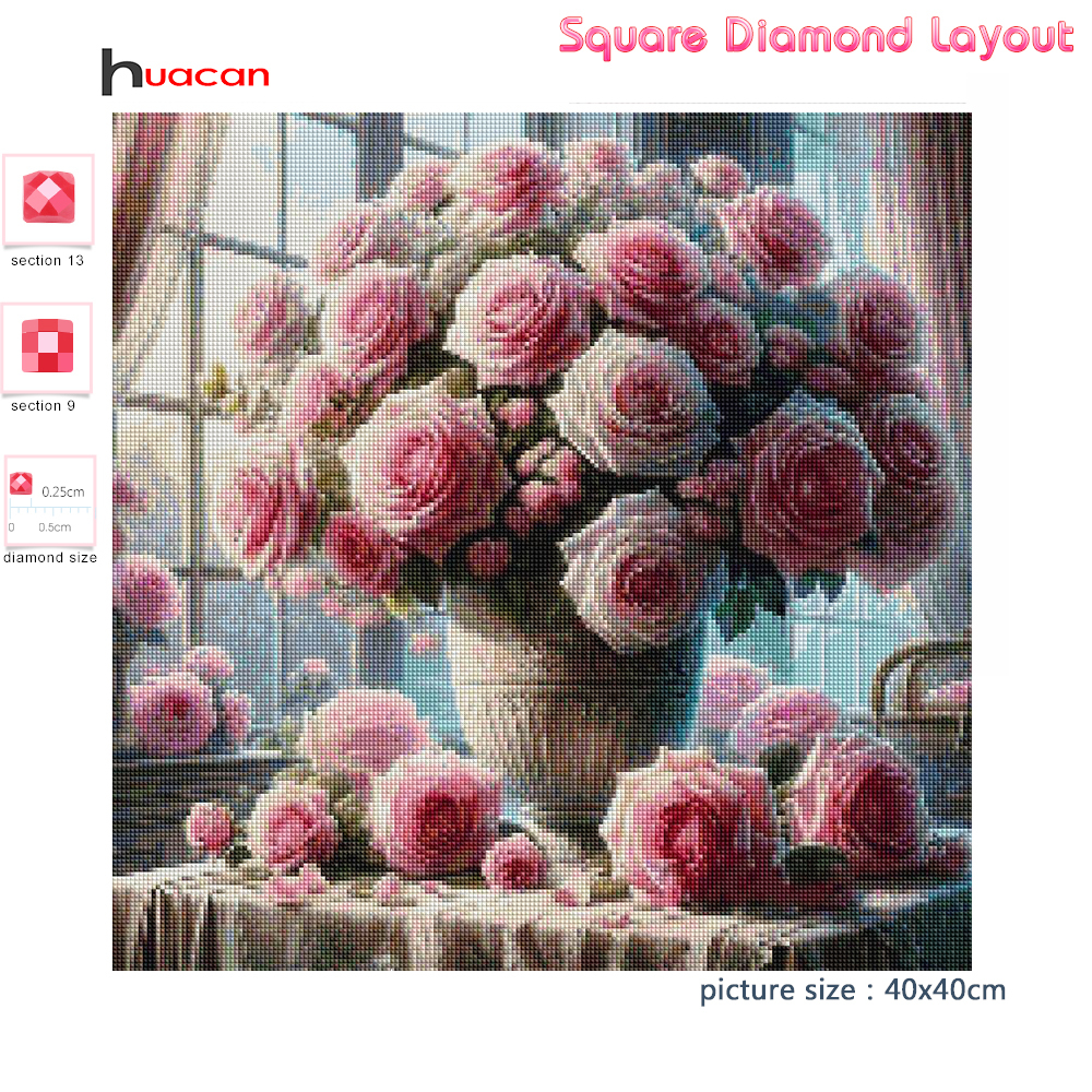 1PC frameless  5D Diy Diamond  - Embroidery Rose avis et prix