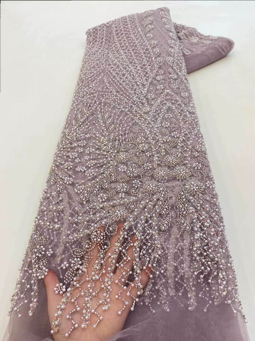 Brown Sequin Beaded Embroidery - Embroidery Net Fabric avis et prix