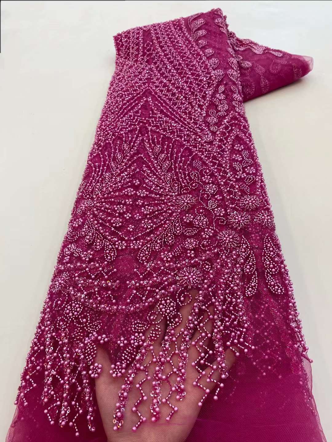 Brown Sequin Beaded Embroidery - Embroidery Net Fabric avis et prix