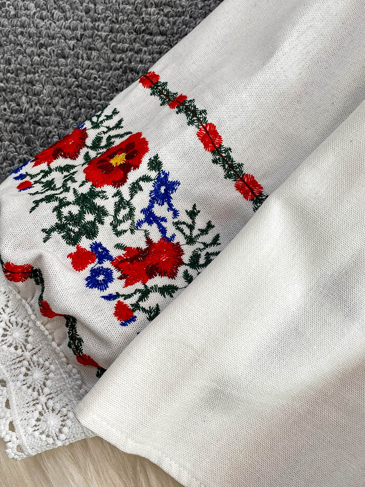Women's Autumn Bohemian Blouse - Embroidery On Shirt avis et prix