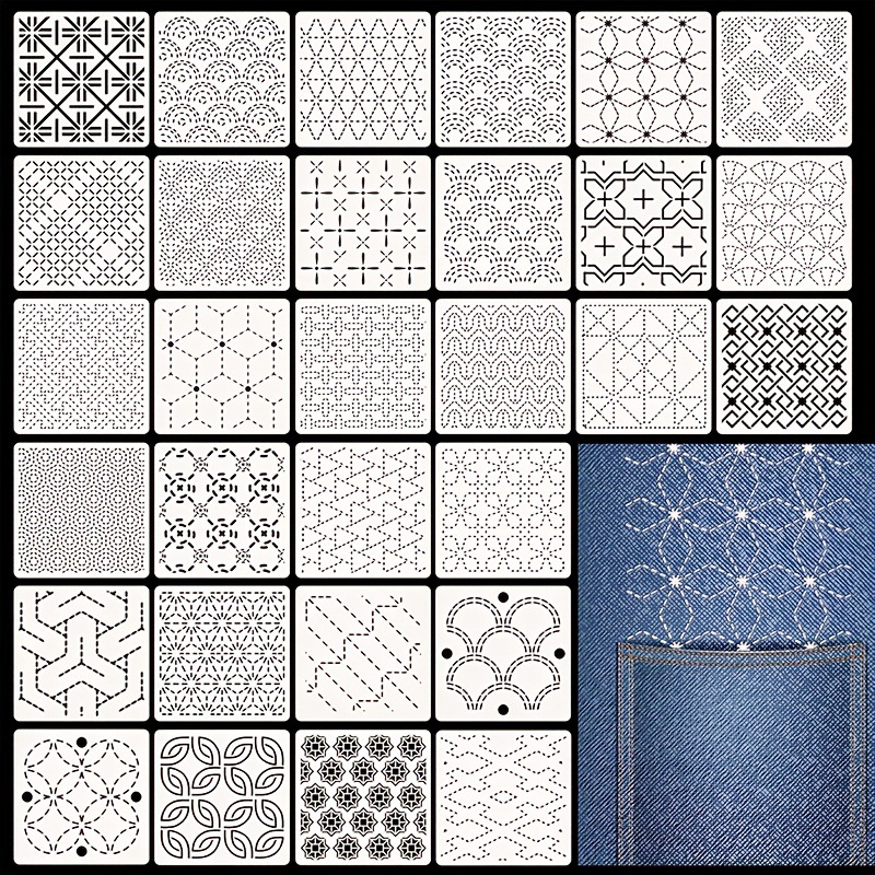 30Pcs Embroidery Templates DIY - Embroidery Quilting avis et prix