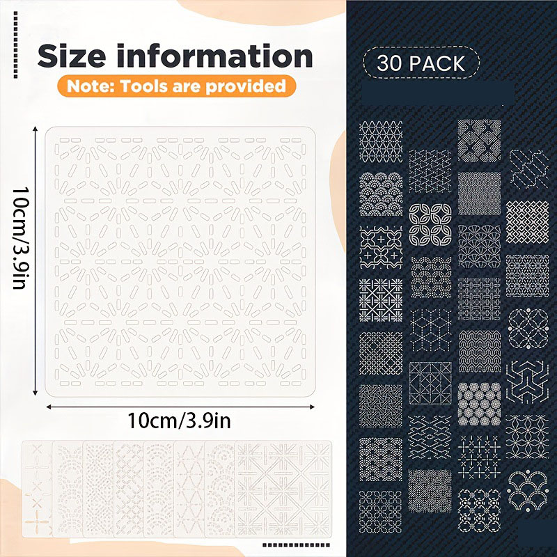 30Pcs Embroidery Templates DIY - Embroidery Quilting avis et prix