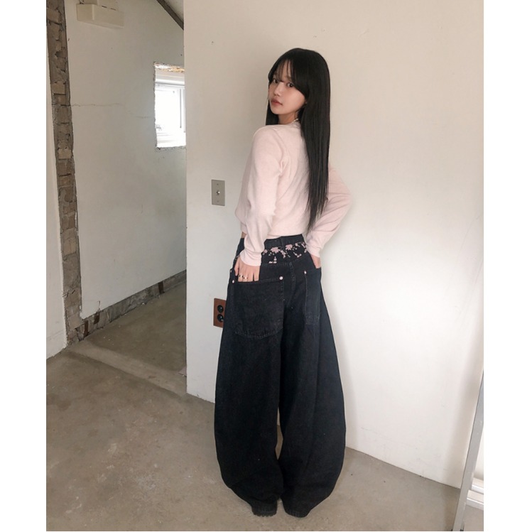 High Waist Sakura Embroidery W - Embroidery Jeans Sakura avis et prix