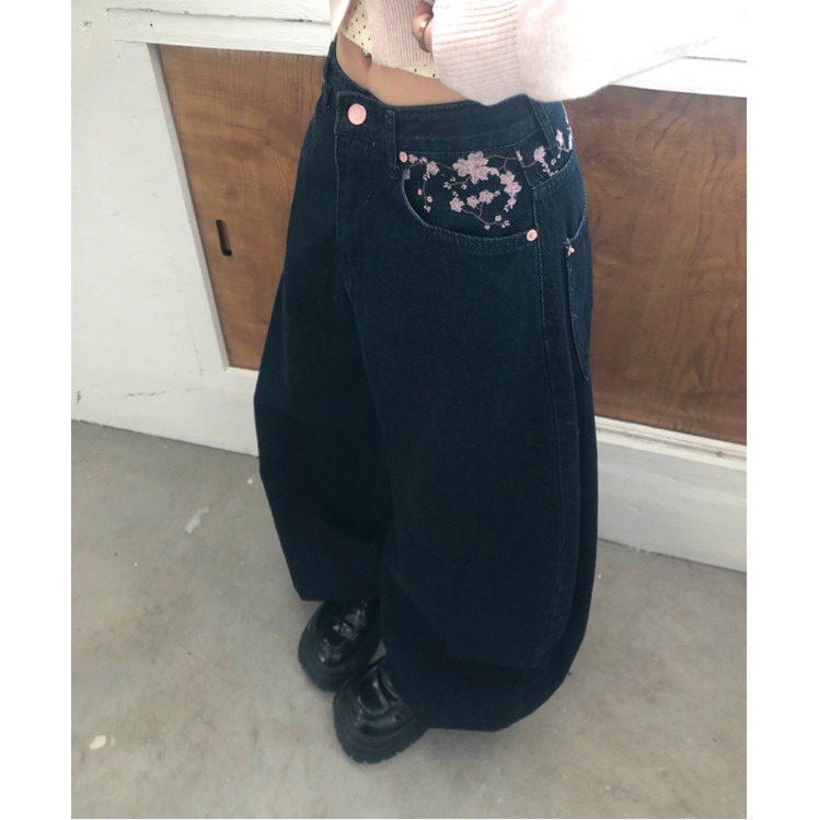 High Waist Sakura Embroidery W - Embroidery Jeans Sakura avis et prix