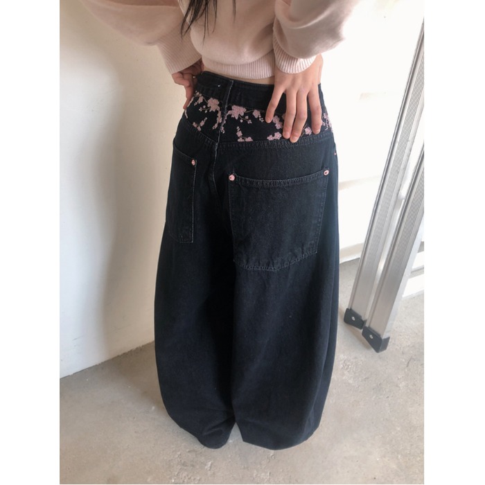 High Waist Sakura Embroidery W - Embroidery Jeans Sakura avis et prix