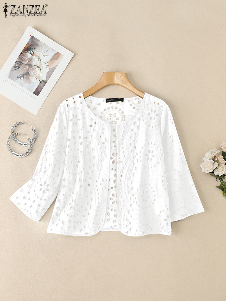 Stylish Autumn Hollow Out Card - Embroidery Cardigan avis et prix
