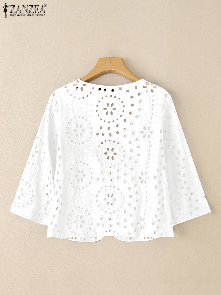 Stylish Autumn Hollow Out Card - Embroidery Cardigan avis et prix