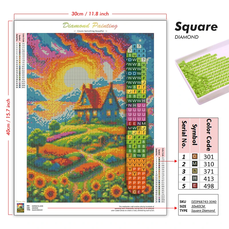 1PC frameless 5D DIY Anime Lan - Embroidery X Stitch avis et prix