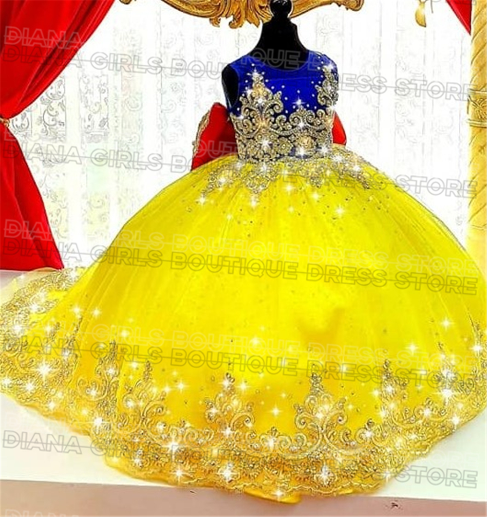Gorgeous Yellow Flower Girl Dr - Embroidery Yellow Flower avis et prix