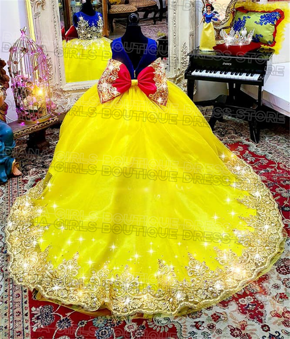 Gorgeous Yellow Flower Girl Dr - Embroidery Yellow Flower avis et prix