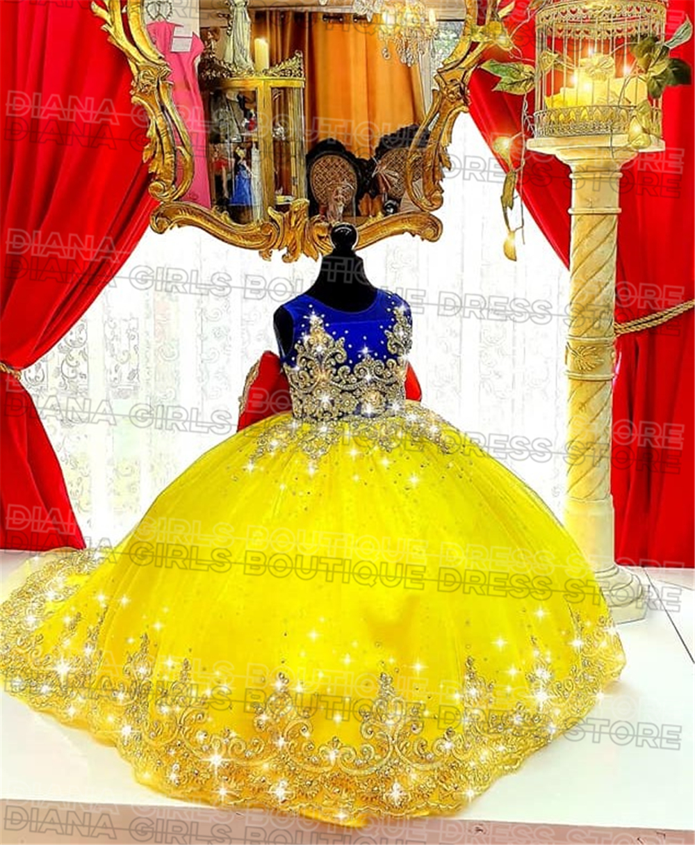 Gorgeous Yellow Flower Girl Dr - Embroidery Yellow Flower avis et prix