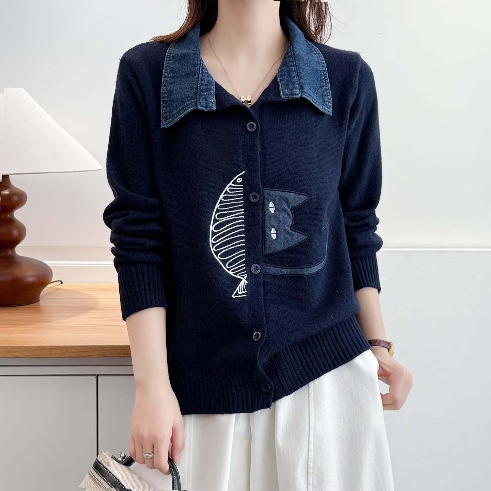 XXXXL Fashion Plus Size Women' - Embroidery Cardigan avis et prix