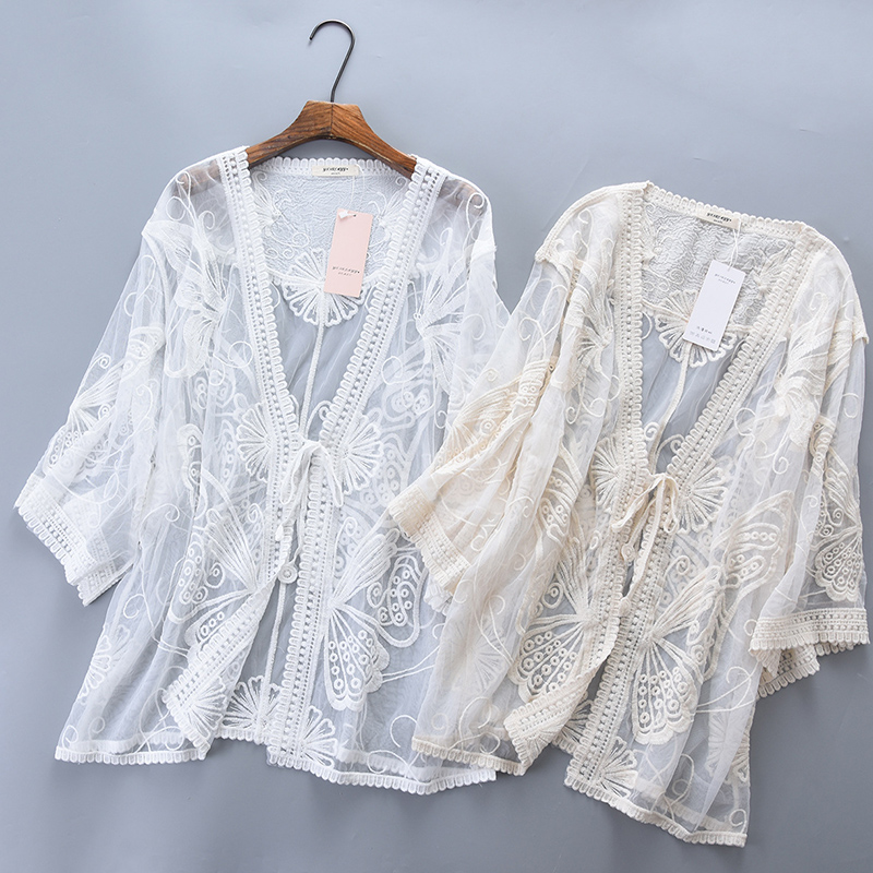 Summer Casual Sweet Seaside Ho - Embroidery Cardigan avis et prix