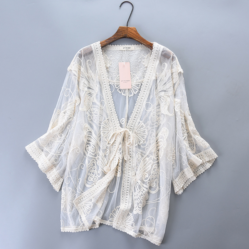 Summer Casual Sweet Seaside Ho - Embroidery Cardigan avis et prix
