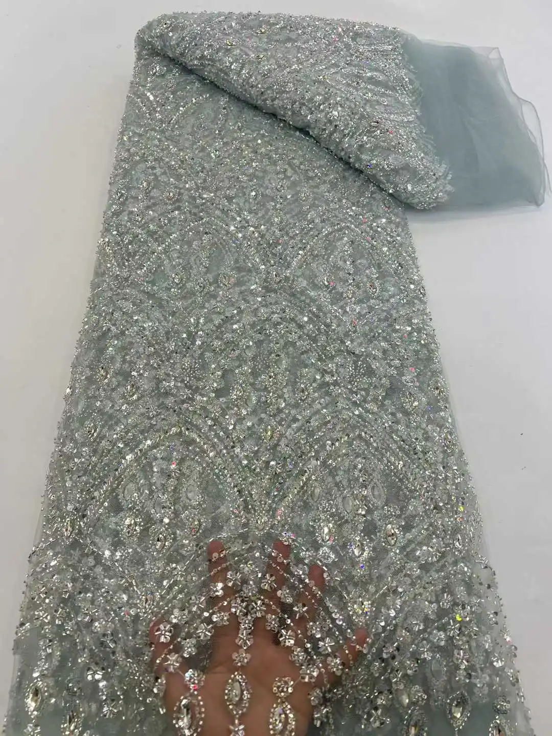 Hot Sale Exquisite Heavy Indus - Embroidery Net Fabric avis et prix