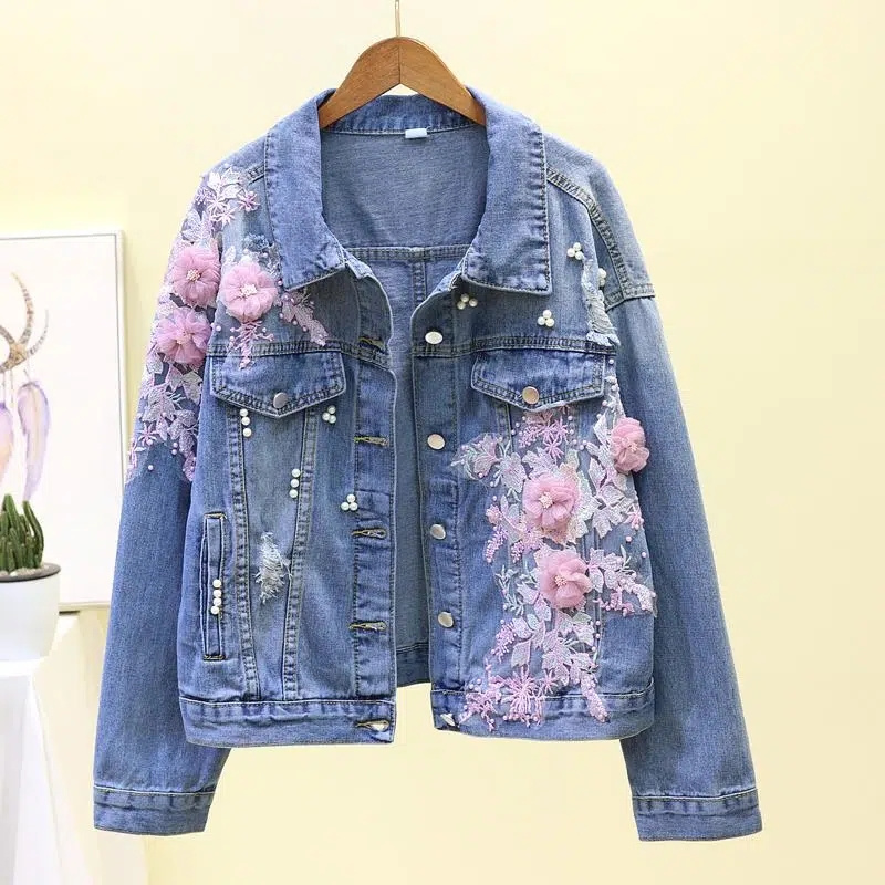 2022 New Embroidery Denim Shor - Embroidery Jeans Sakura avis et prix