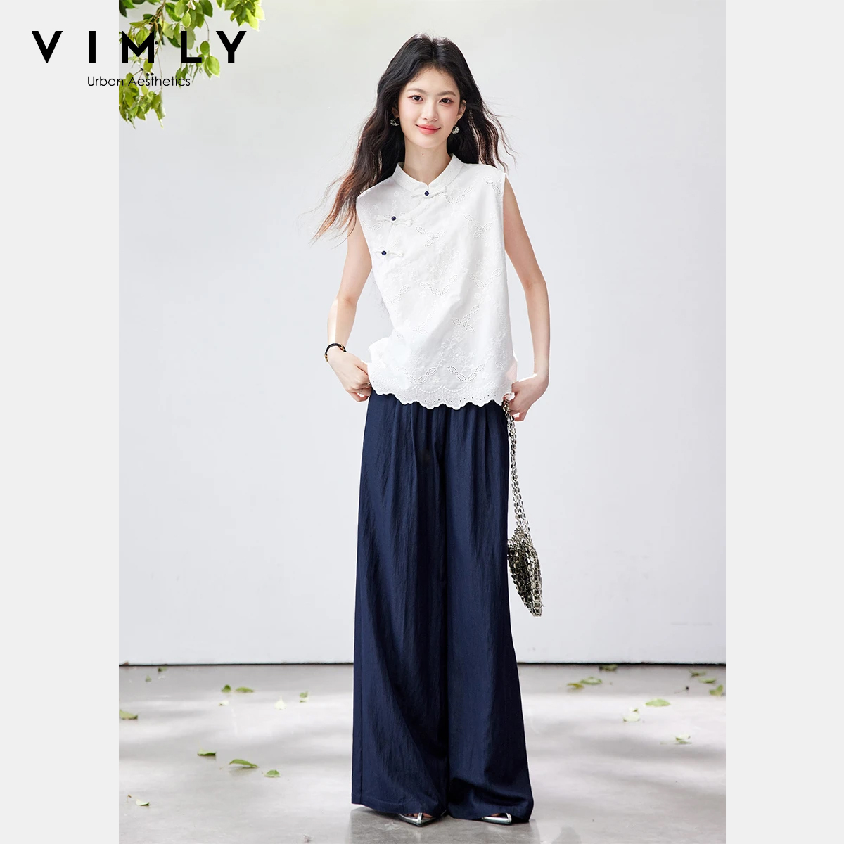 VIMLY Chinese Style Two Piece  - Embroidery Uniforms avis et prix