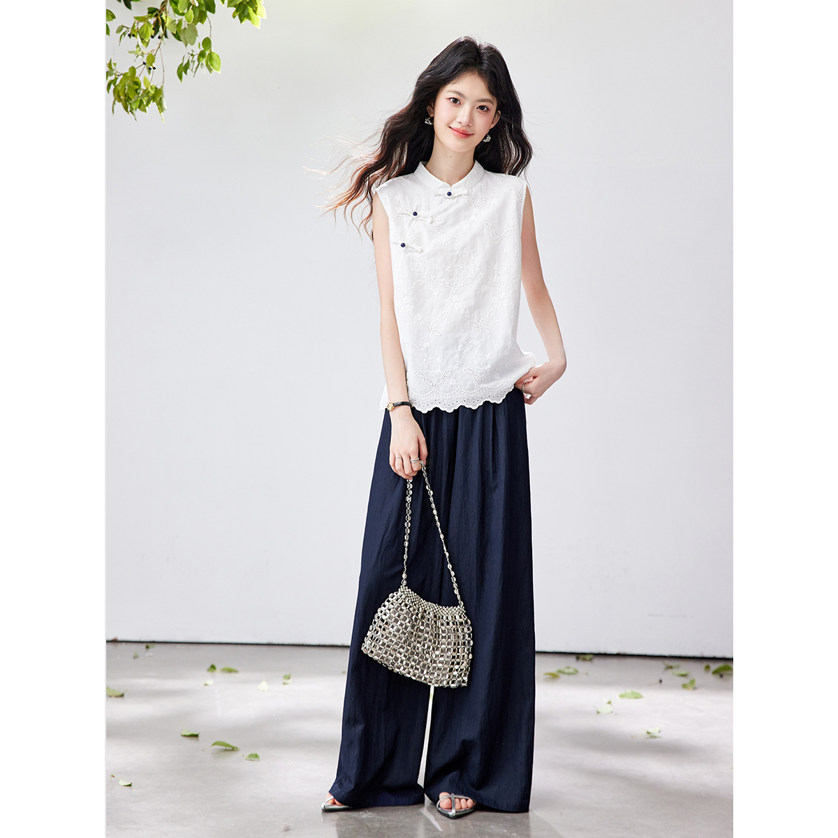 VIMLY Chinese Style Two Piece  - Embroidery Uniforms avis et prix